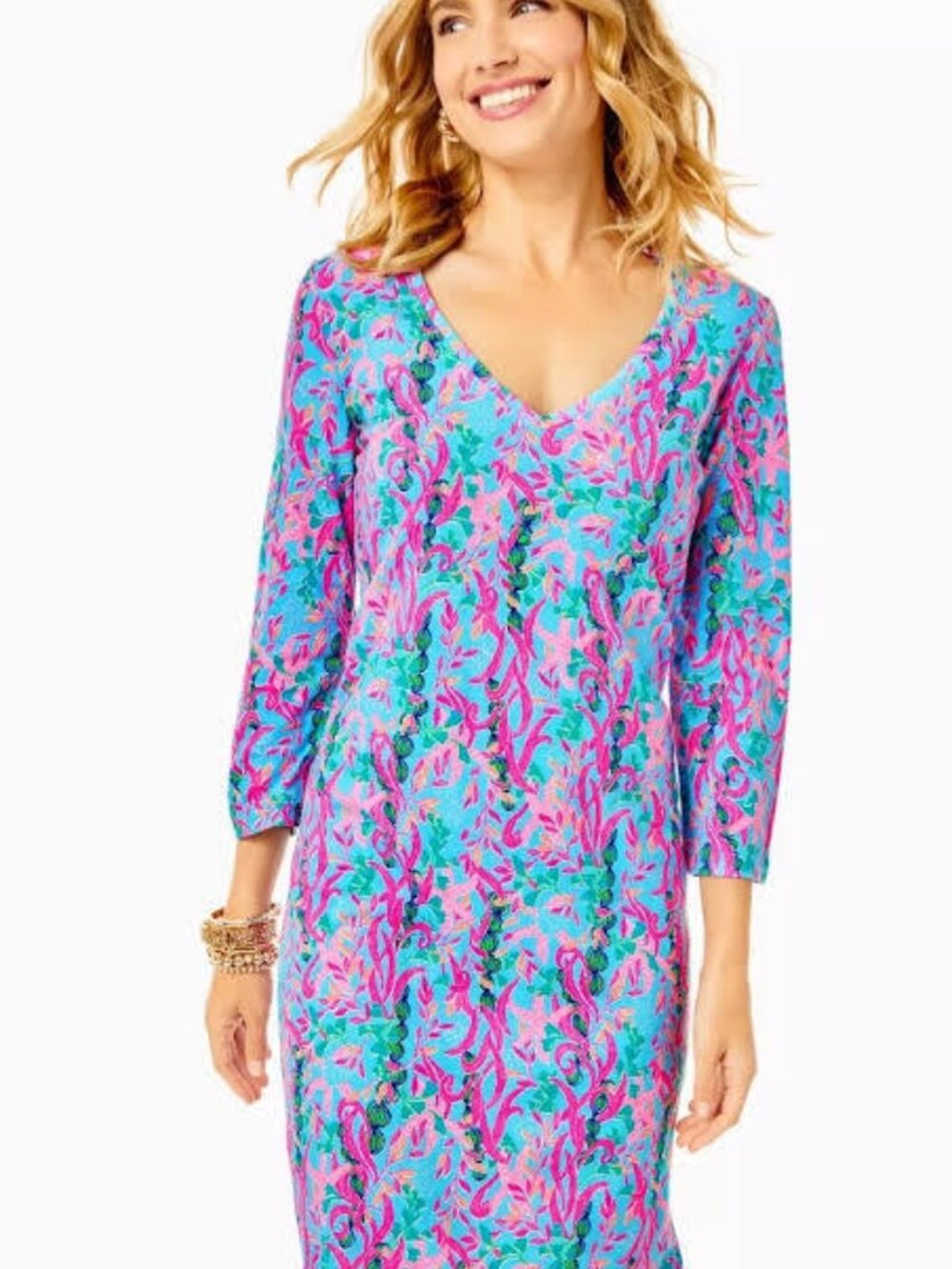 Lilly Pulitzer, Tessa V-Neck Dress, Size Large